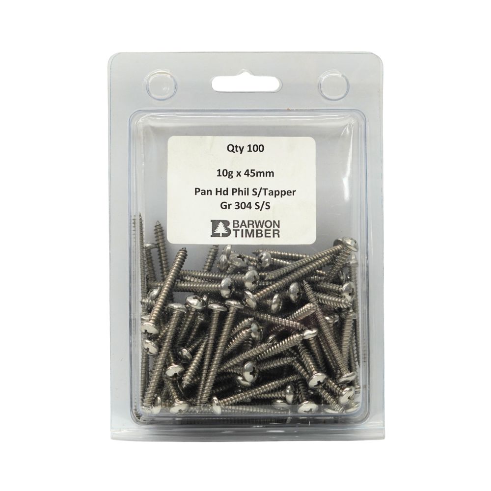 Micro Fasteners Pan Head &amp; Counter Sunk Stainless Steel 10G x 304 Grade (Various Sizes)