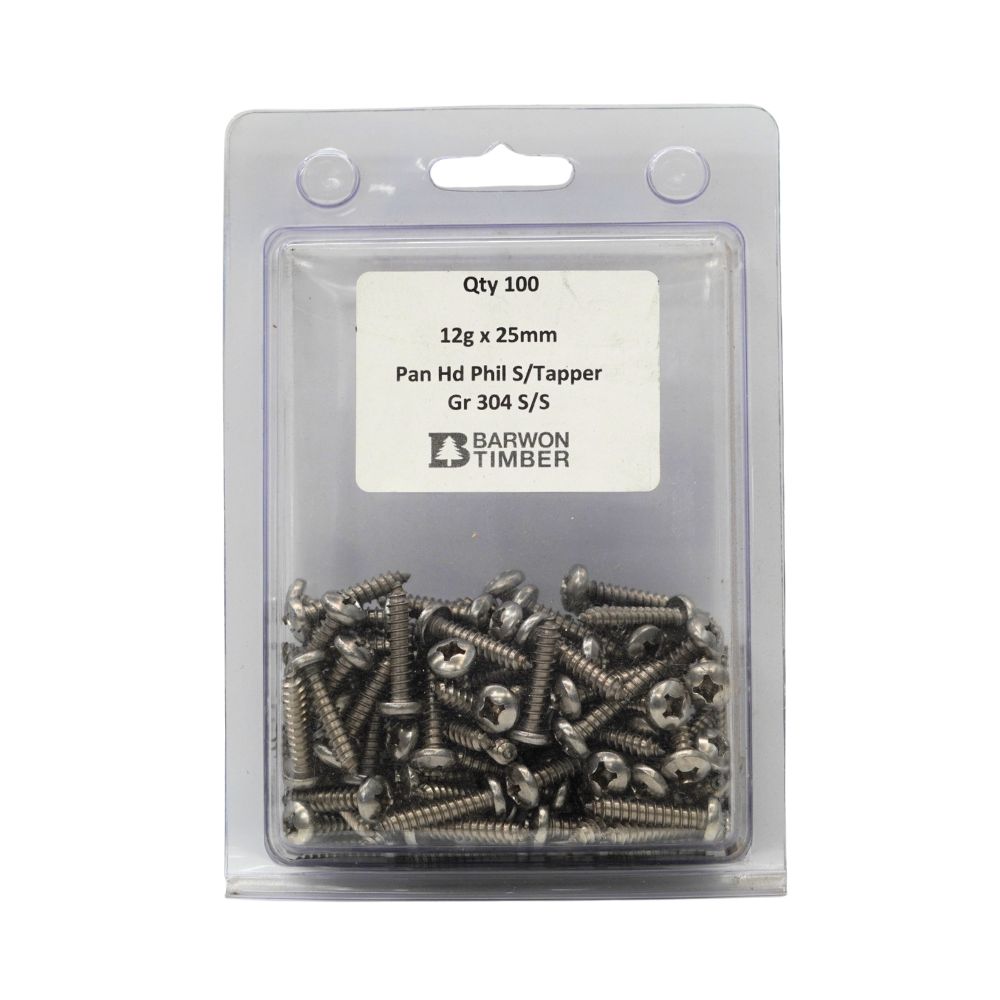 Micro Fasteners Pan Head Stainless Steel 12G x 304 Grade | Pack 100