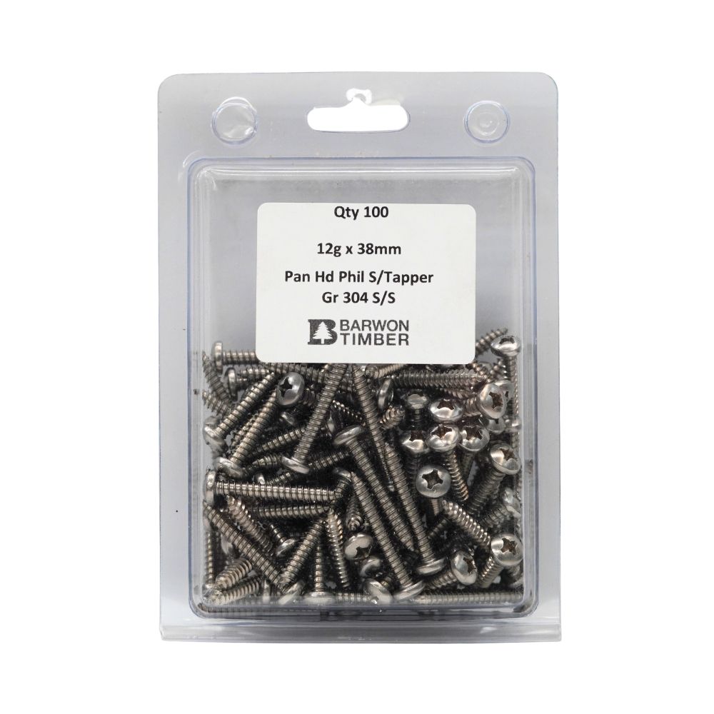 Micro Fasteners Pan Head & Counter Sunk Stainless Steel 12G x 304 Grade (Various Sizes)
