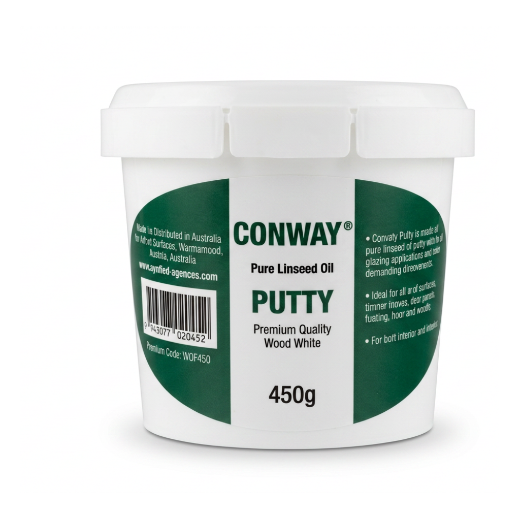 Conway Pure Linseed Oil Putty Wood White 450g