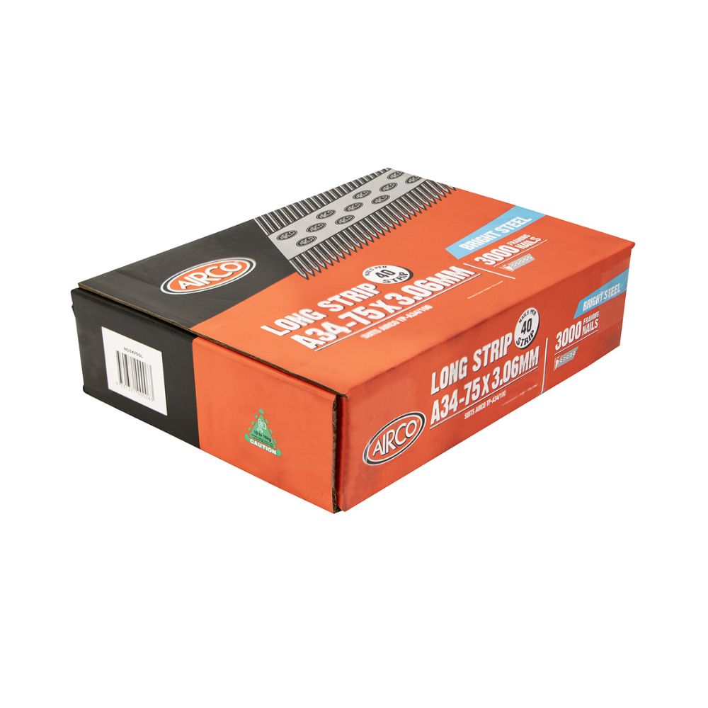 Airco 34° Framing Nails 75mm x 3.06mm Bright 3000 Pack