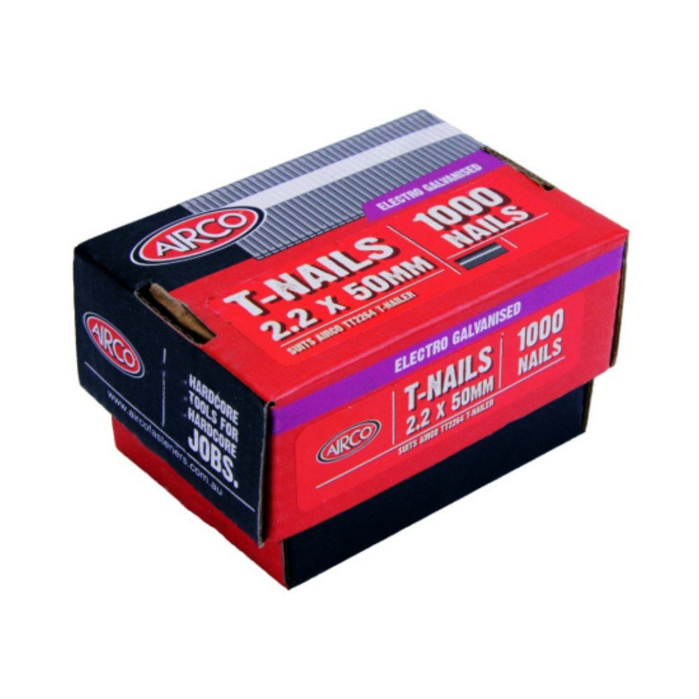 Airco T &amp; Finish Nails, Electro Galvanised