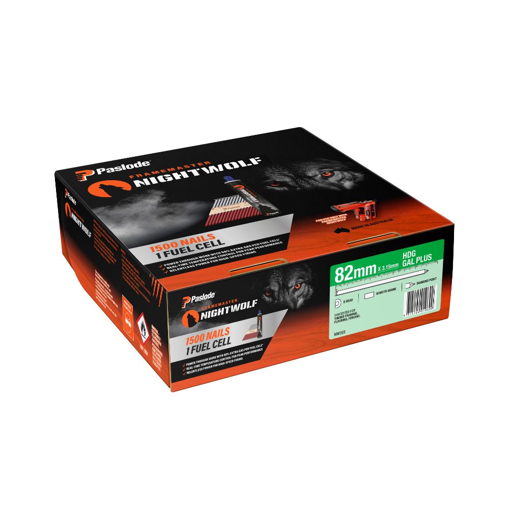 Paslode FrameMaster NightWolf 82 x 3.15mm HD Galv D-Head Smooth Nail 1500