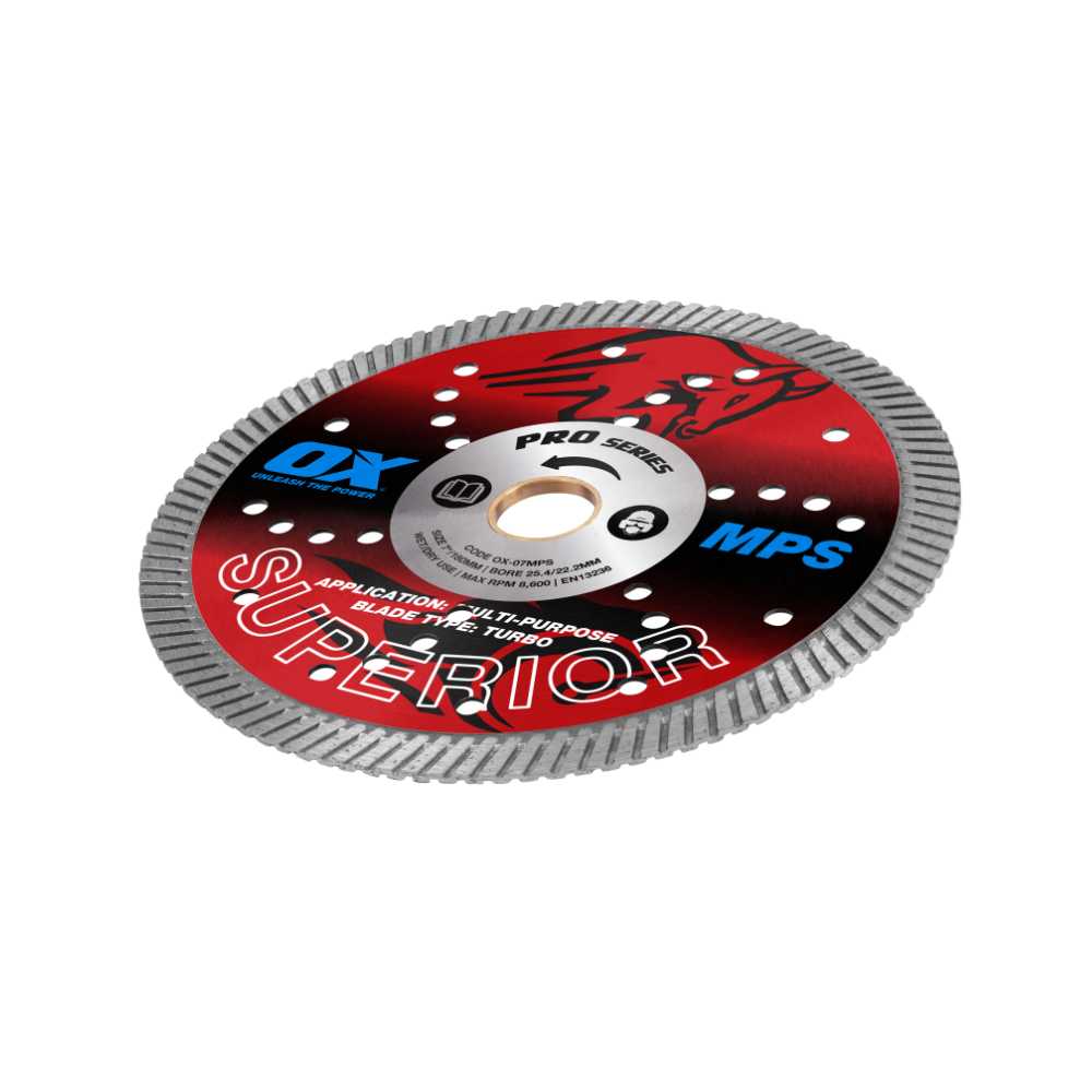 OX Pro MPS GP Turbo Superior Diamond Blade – 7-Inch