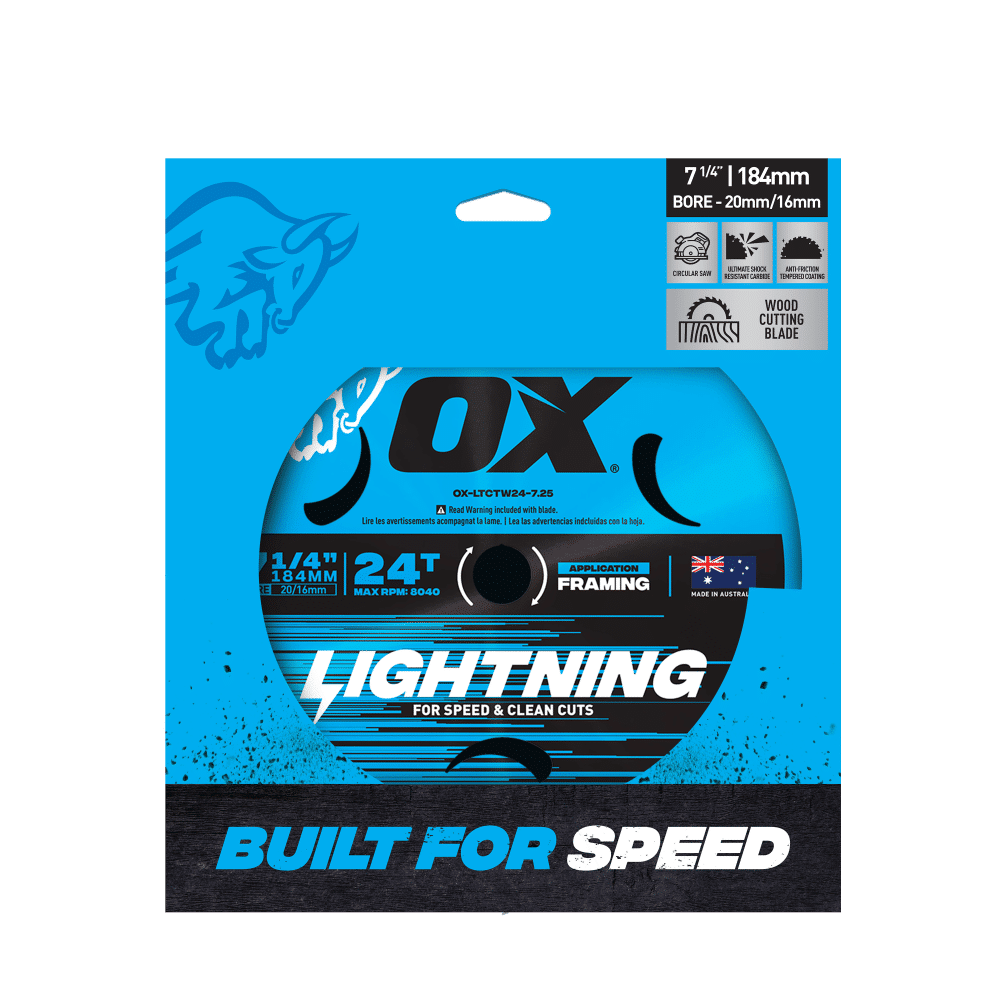 OX Pro Lightning 184mm Circular Saw Blade 24t