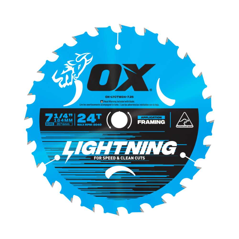 OX Pro Lightning 184mm Circular Saw Blade 24t