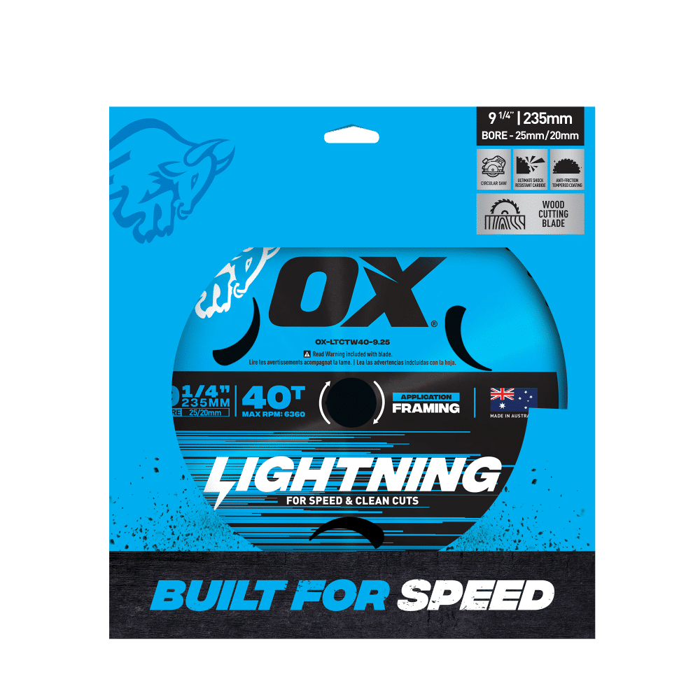 OX Pro Lightning 9-1/4-Inch Circular Saw Blade | 40-Tooth x000D