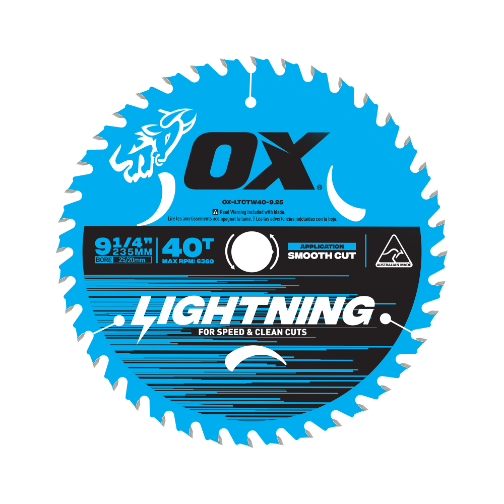 OX Pro Lightning 9-1/4-Inch Circular Saw Blade | 40-Tooth x000D