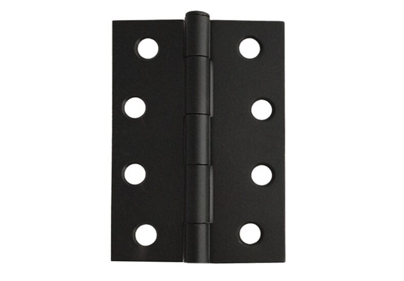 Trio Butt Hinge 100 x 75 x 1.6mm Fixed Pin Black Bagged/Screws
