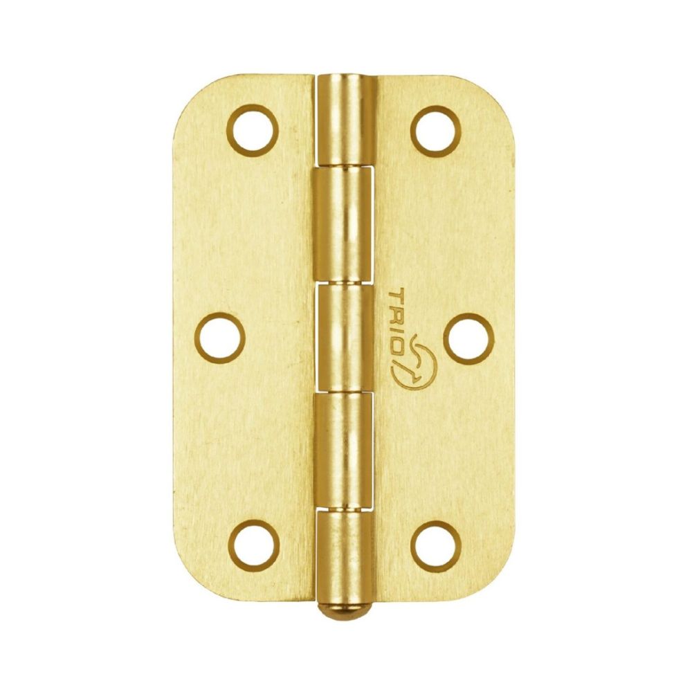Trio Butt Radius 89 x 60 x 1.6mm Loose Pin Matte Gold With Screws