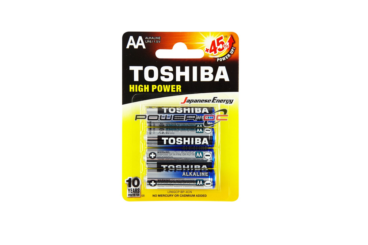 Toshiba Alkaline Batteries AA 4PK