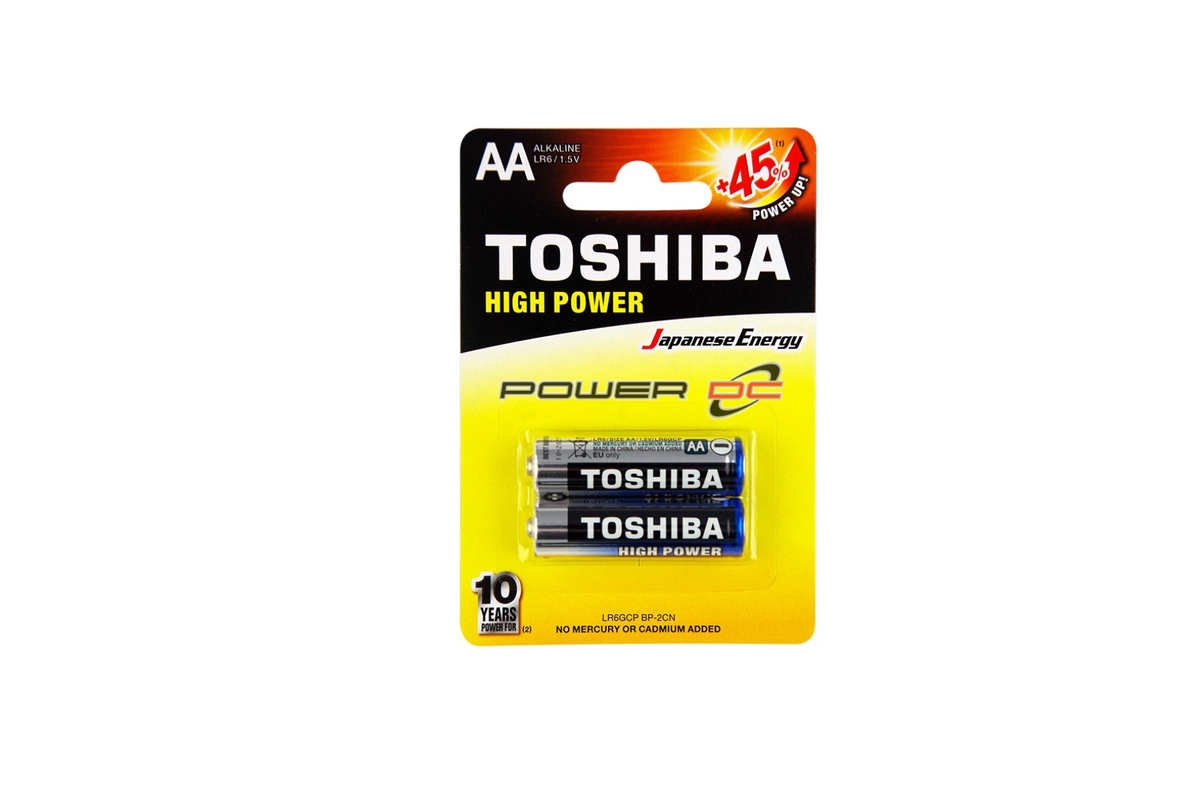 Toshiba Alkaline Batteries AA 2PK
