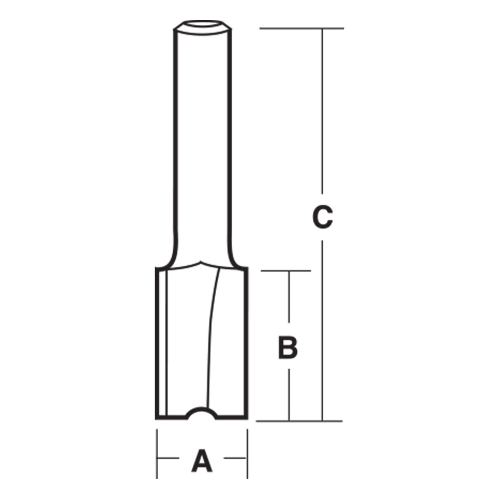 Carbitool 2 Flute  Carbide Tipped Straight Bit 6.0mm Solid Carbide 1/4