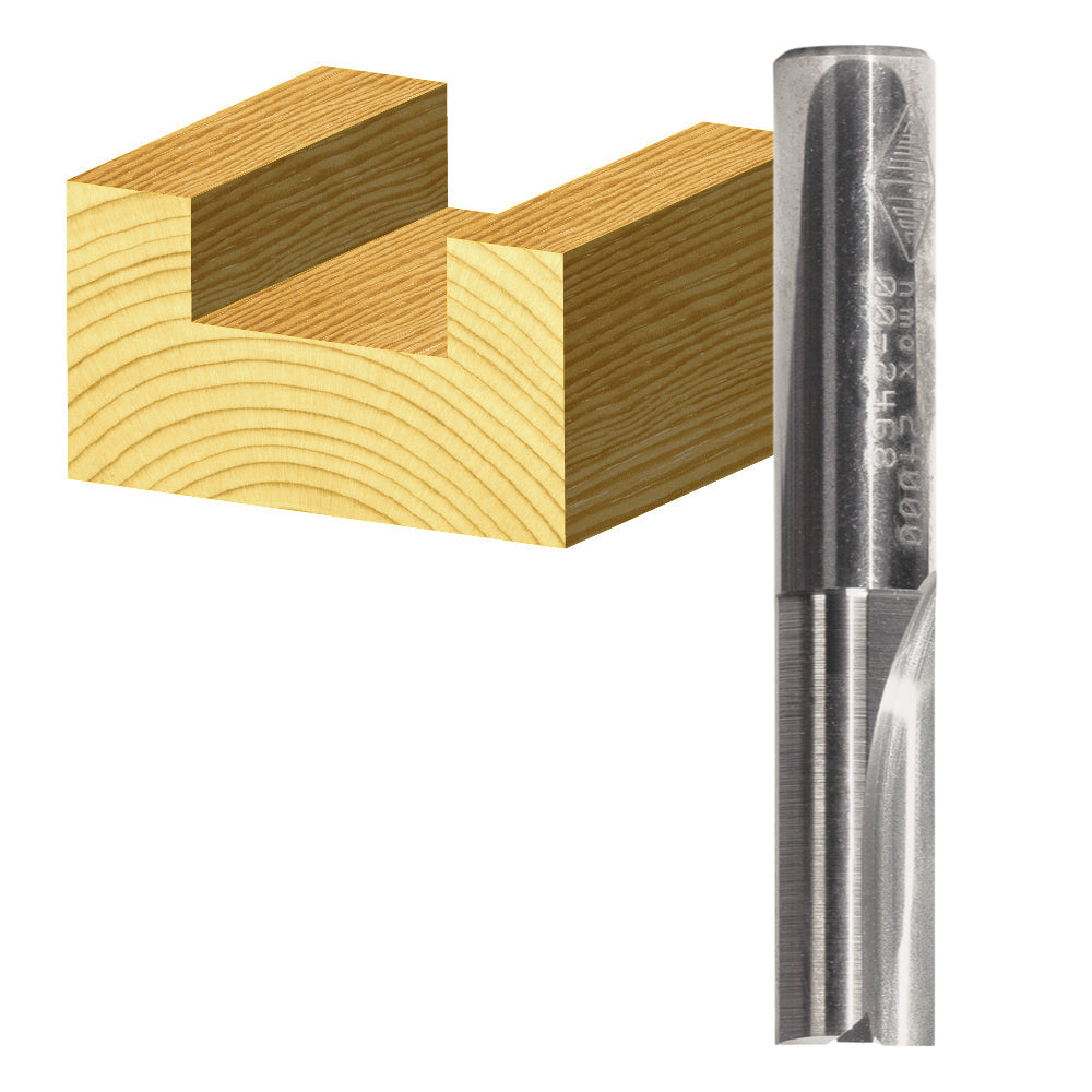 Carbitool 2 Flute Straight Flute Straight Bit 6.35mm Solid Carbide 1/4 Inch