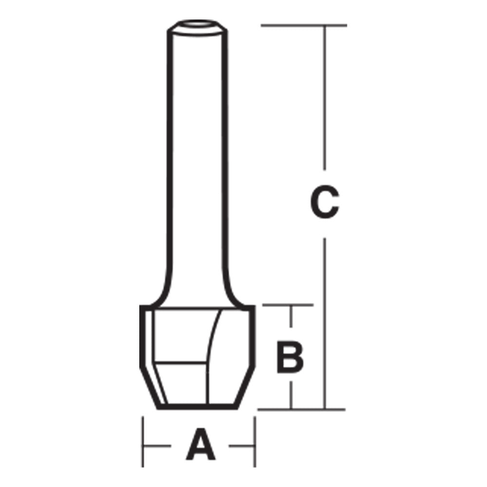 Carbitool 2 Flute, Carbide Tipped Combination Flush & 22° Bevel M12 1/4 Inch Shank Trimming Bit