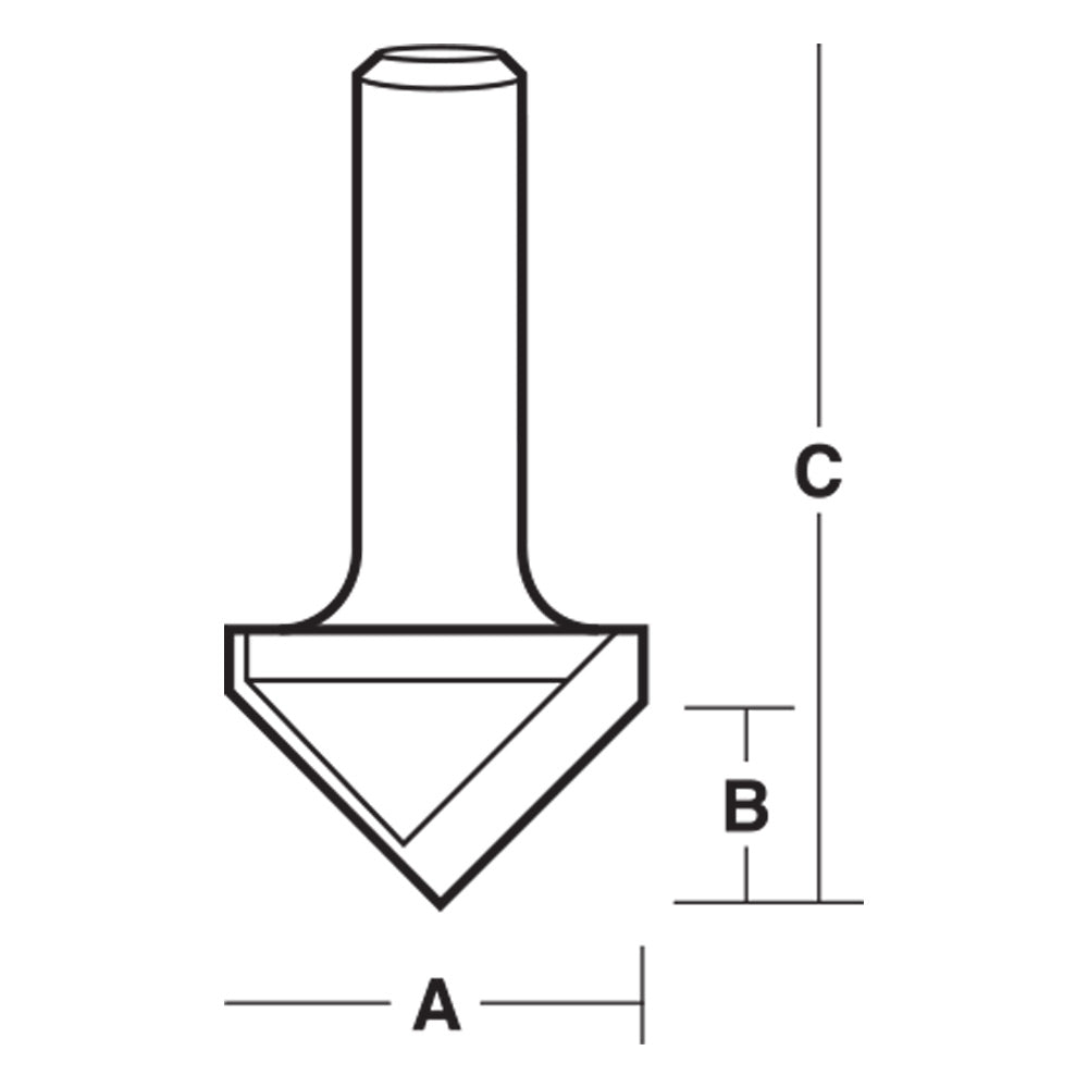 Carbitool 2 Flute 90° Vee Groove Bit Carbide Tipped