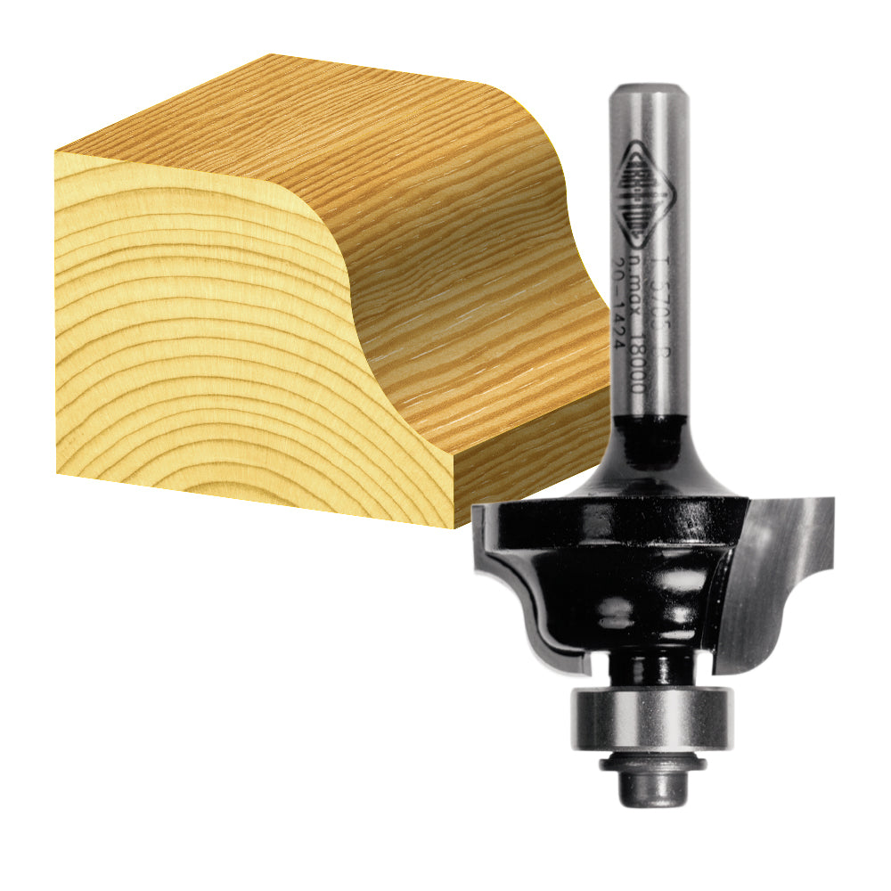 Carbitool 2-Flute Carbide Roman Ogee Bit TCT Router Bit with Bearing Guide