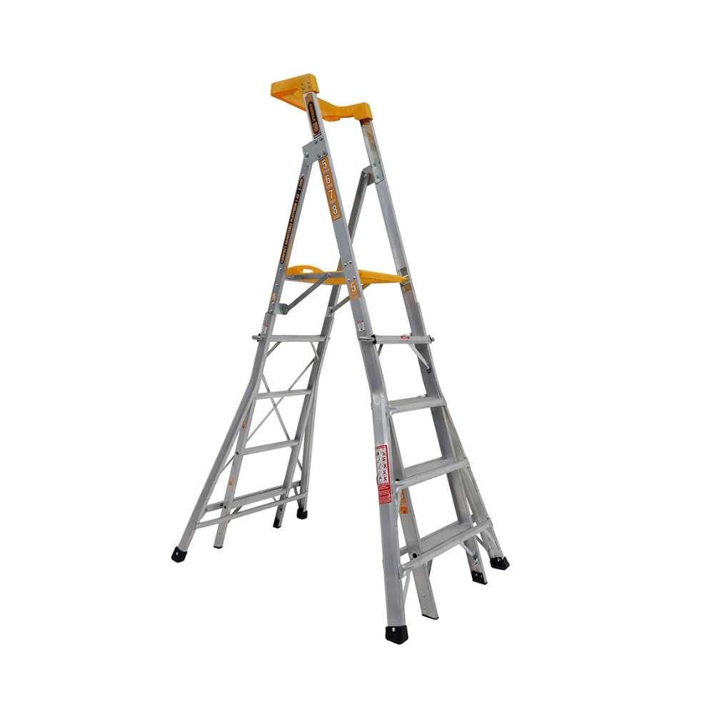 Heavy Duty Height Adjustable Aluminium Platform Ladders