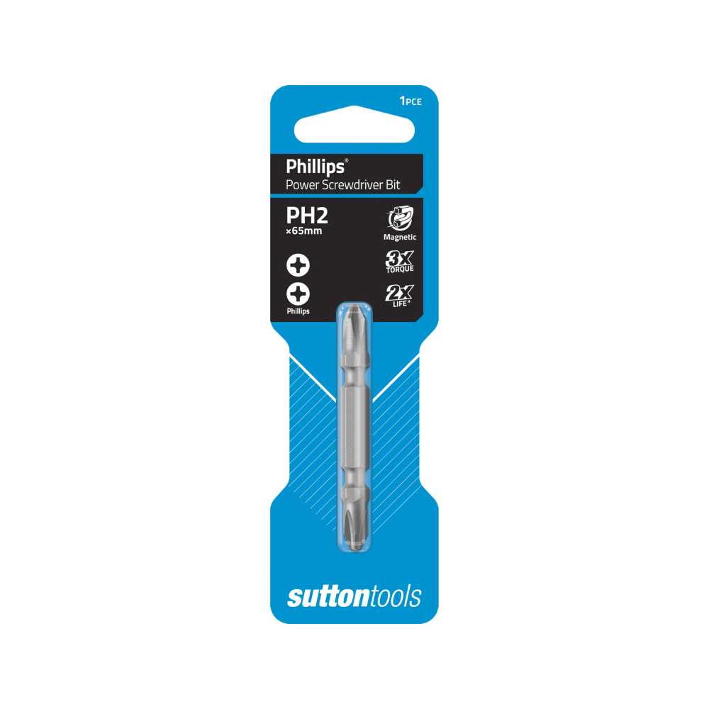 Sutton S122 Phillips Screwdriver Bits – Double Ended PH2x100mm