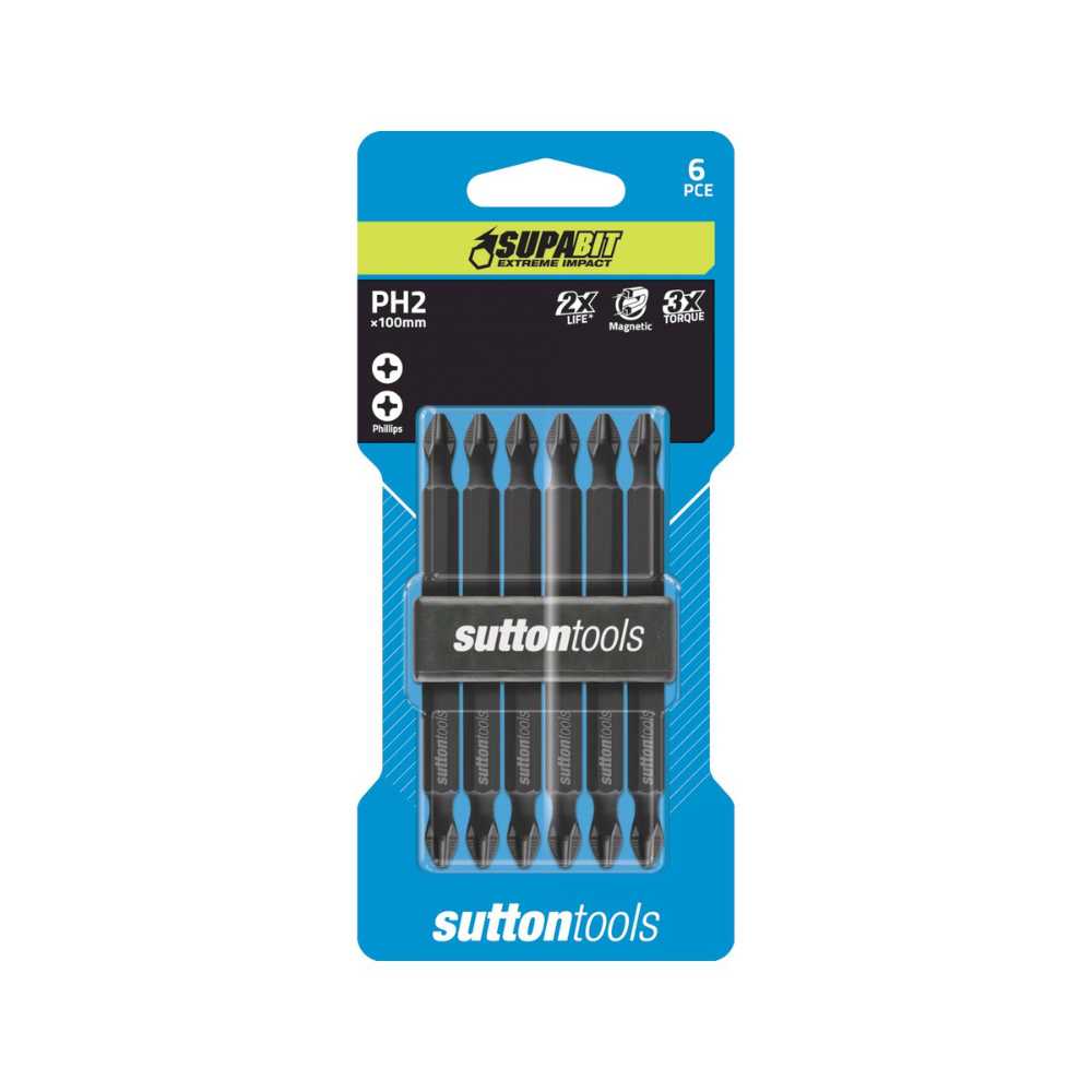 Sutton S122 Phillips Screwdriver Bits – Double Ended 2x100mm 6pce