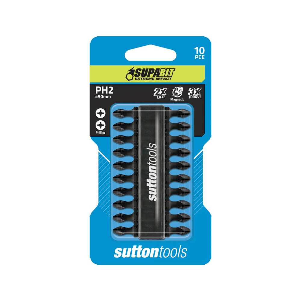 Sutton S122 Phillips Screwdriver Bits – Double Ended 2x50mm 10pce