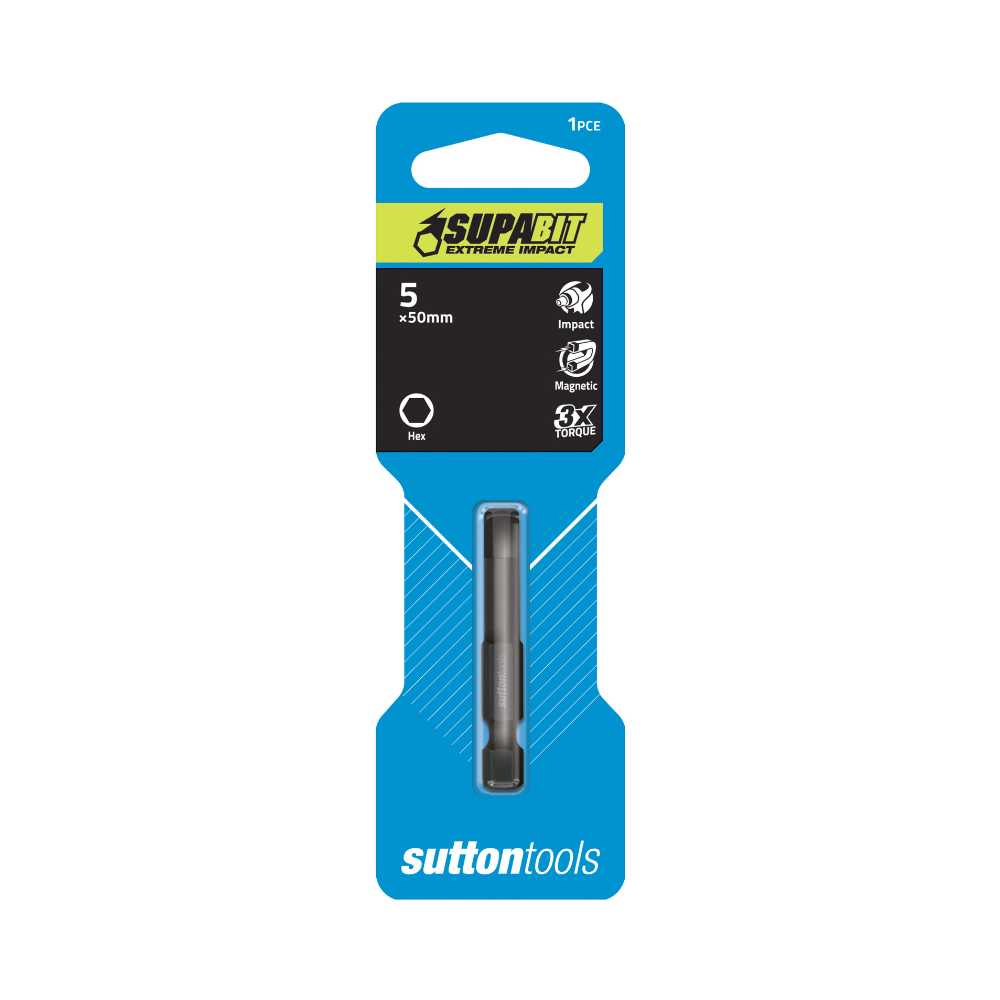 Sutton S114 Hex Screwdriver Bit - Impact 5mm x 50mm