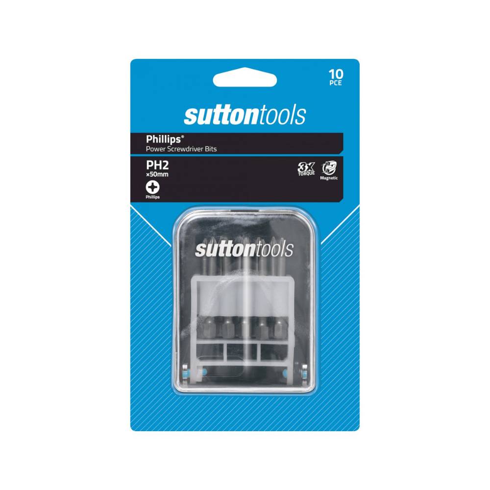 Sutton S138 Phillips Screwdriver Bit PH2 x 50mm Set 10Pce