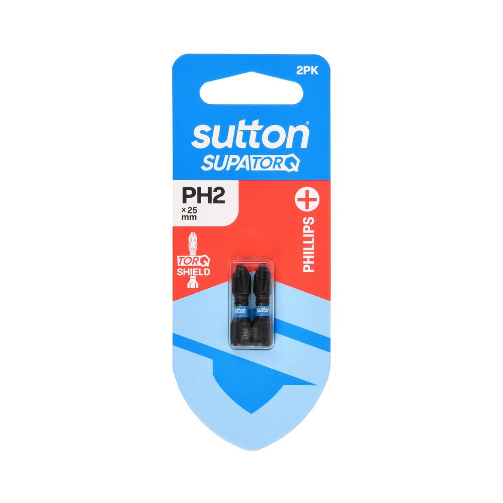 Sutton Screwdriver Bit S200 Supatorq Phillips 2 Pack Set with Various Sizes and Types