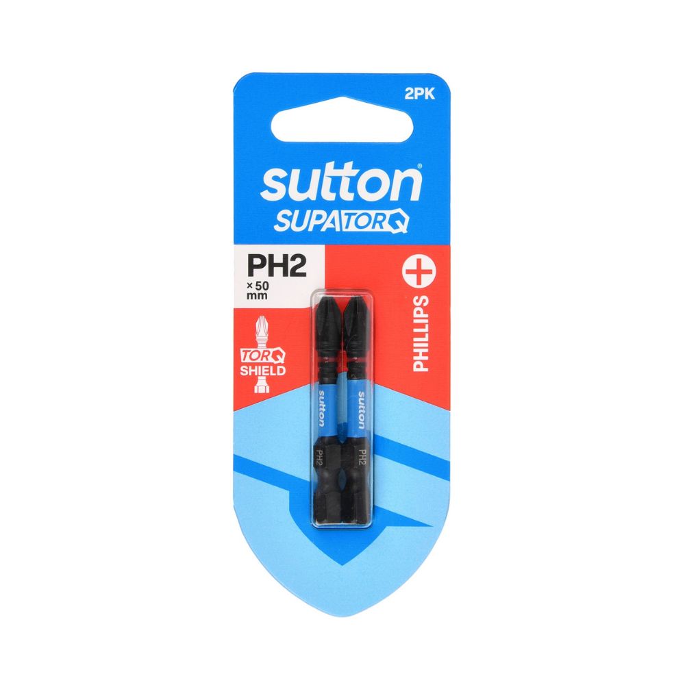 Sutton Screwdriver Bit S200 Supatorq Phillips 2 Pack Set with Various Sizes and Types