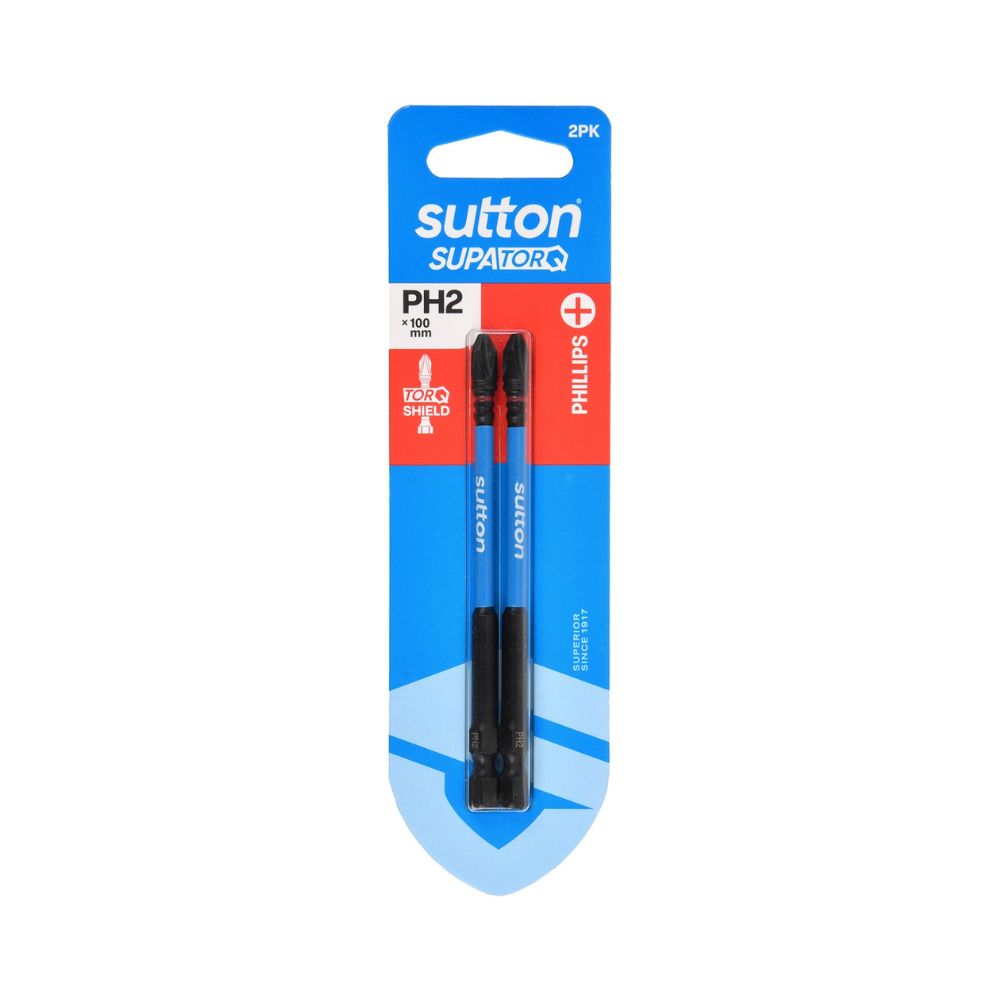 Sutton Screwdriver Bit S200 Supatorq Phillips 2 Pack Set with Various Sizes and Types