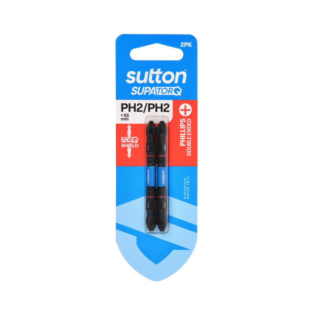Sutton SupaTorq Phillips Double-Ended Impact Screwdriver Bits 2 Pack
