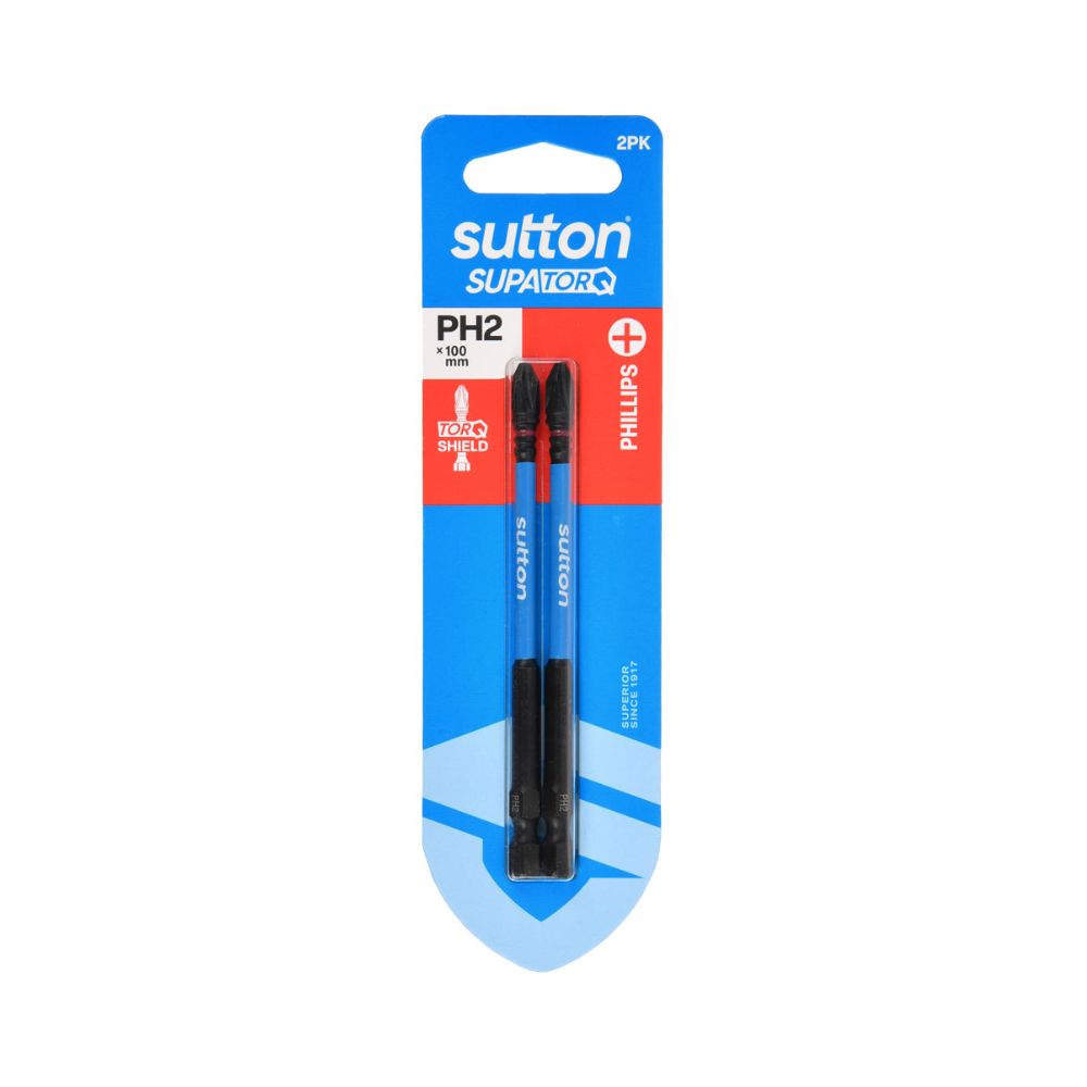 Sutton SupaTorq Phillips Double-Ended Impact Screwdriver Bits 2 Pack