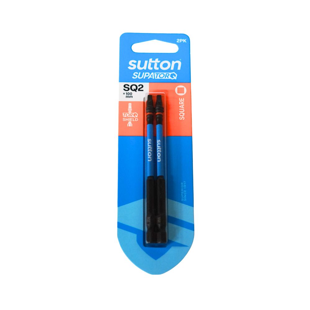 Sutton Screwdriver Bit S204 Supatorq Square/Robertson 2 Pack Various Lengths and Sizes