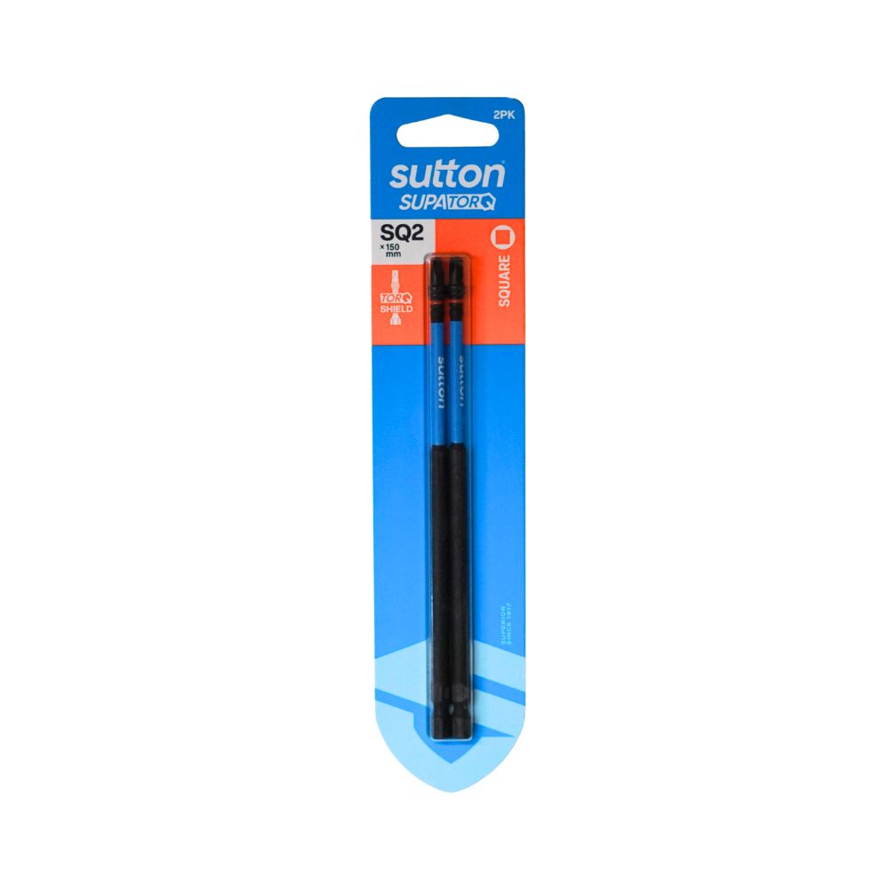 Sutton Screwdriver Bit S204 Supatorq Square/Robertson 2 Pack Various Lengths and Sizes
