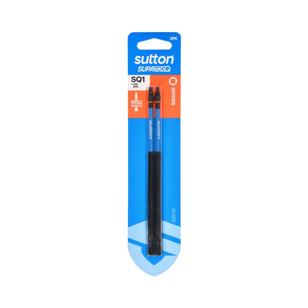 Sutton Screwdriver Bit S204 Supatorq Square/Robertson 2 Pack Various Lengths and Sizes