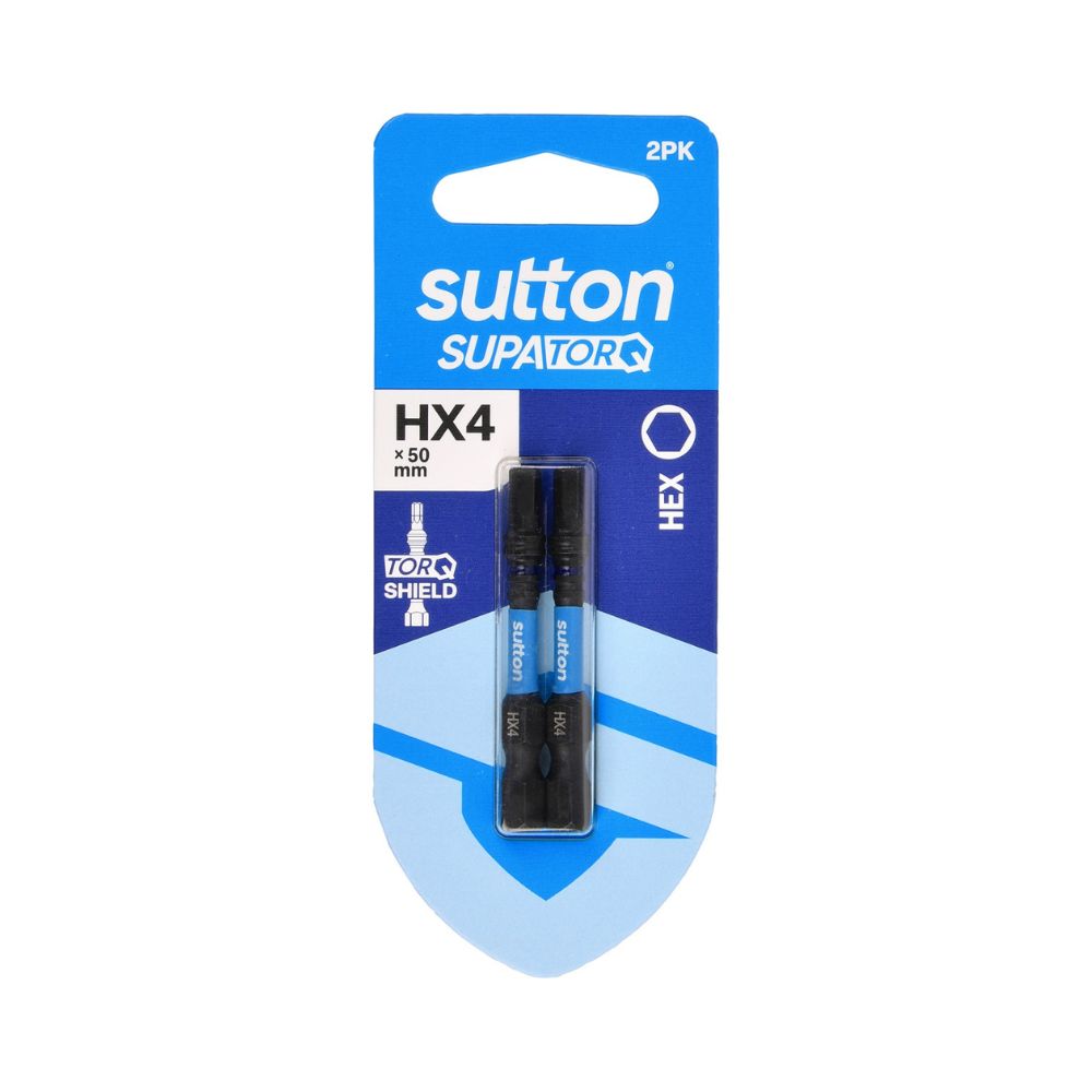 Sutton Screwdriver Bit S206 Supatorq Hex 50mm Multi-Pack Options