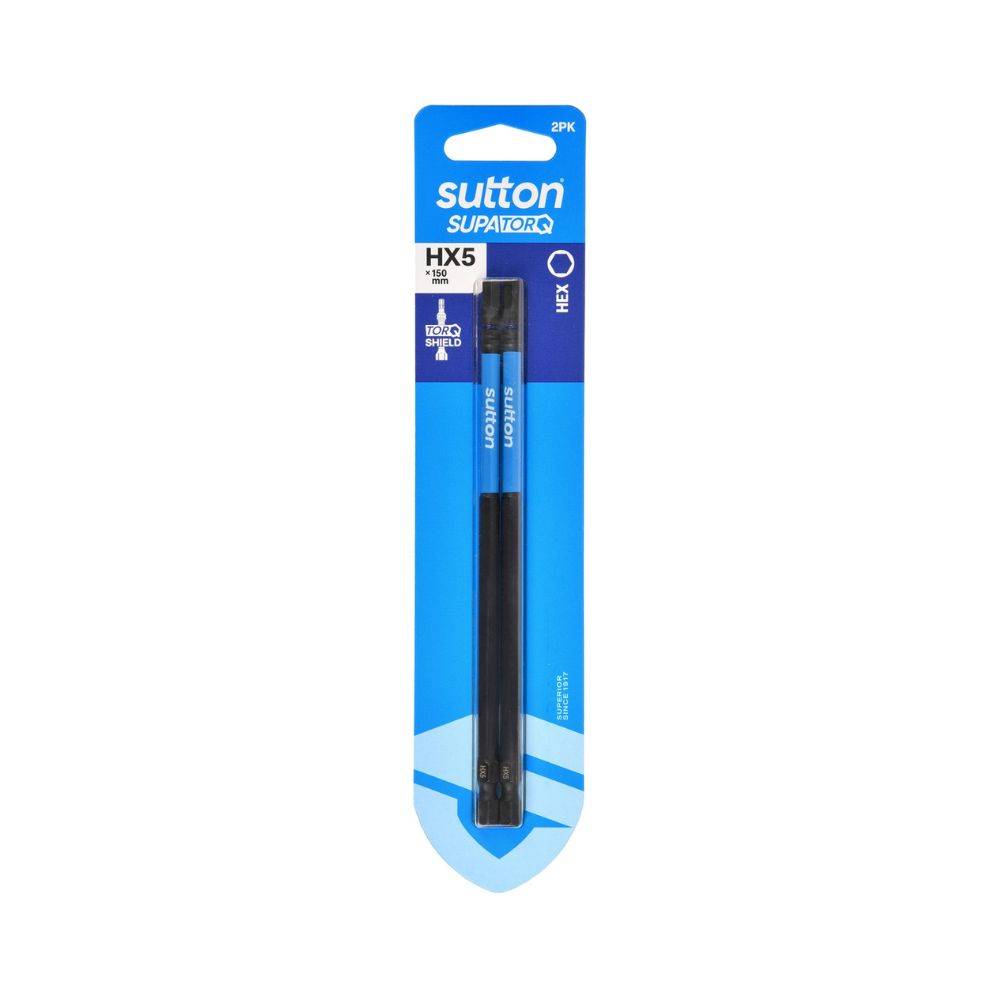 Sutton Screwdriver Bit S206 Supatorq Hex Hx5 150mm 2 Pack &amp; 5 Pack