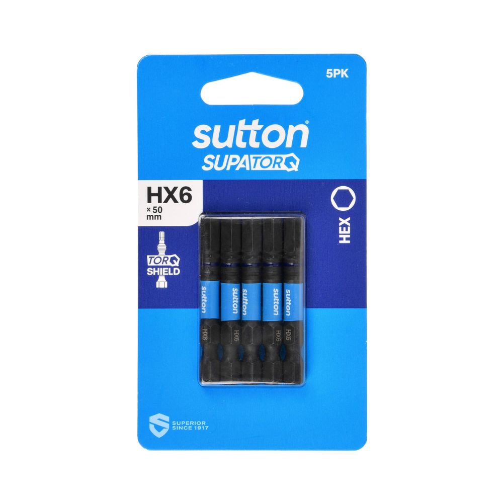 Sutton Screwdriver Bit S206 Supatorq Hex 50mm Multi-Pack Options