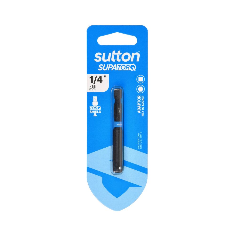 Suttons SupaTorq - Hex to Socket Bit Adaptors - Various Sizes 65mm Length