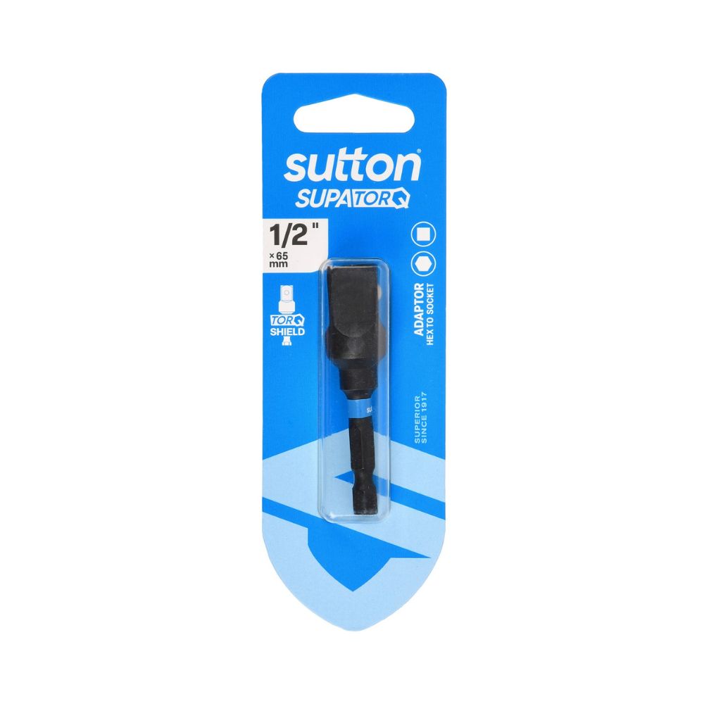 Suttons SupaTorq - Hex to Socket Bit Adaptors - Various Sizes 65mm Length