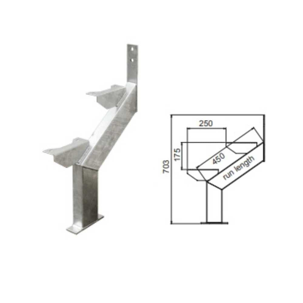 Metal Stringer for 4 Set Step Configuration