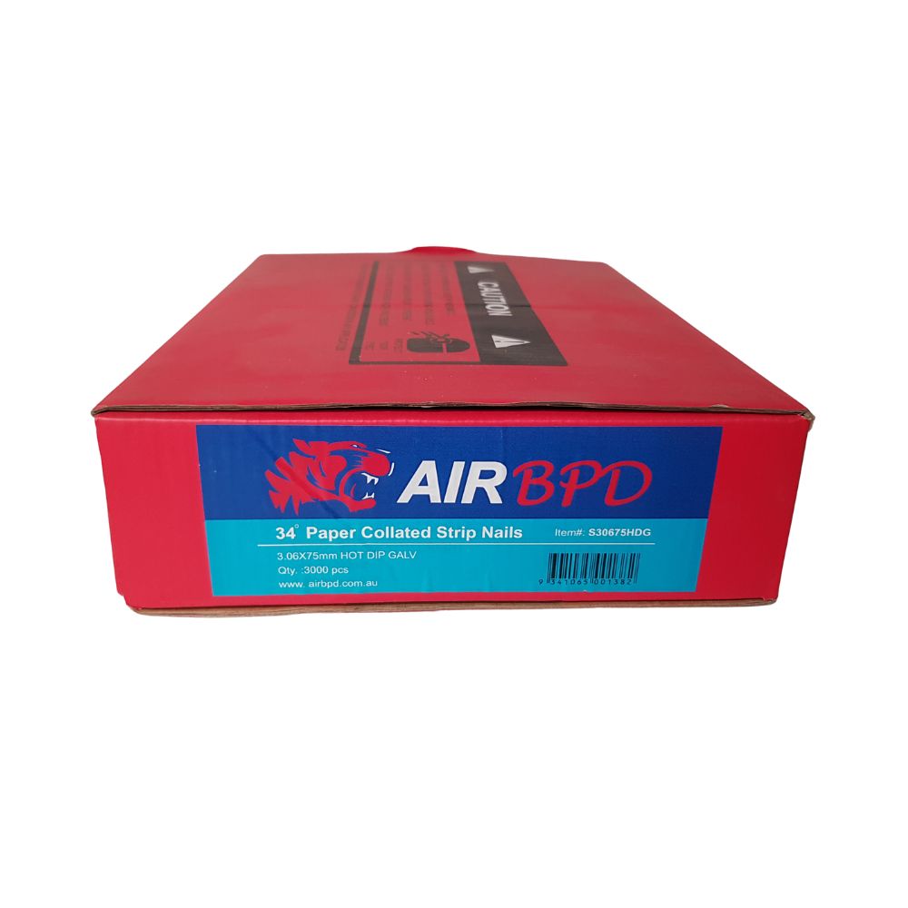 Air BPD 75mm x 3.06 Smooth Shank Hot Dip Galv 34° Framing Nail - Box of 3000
