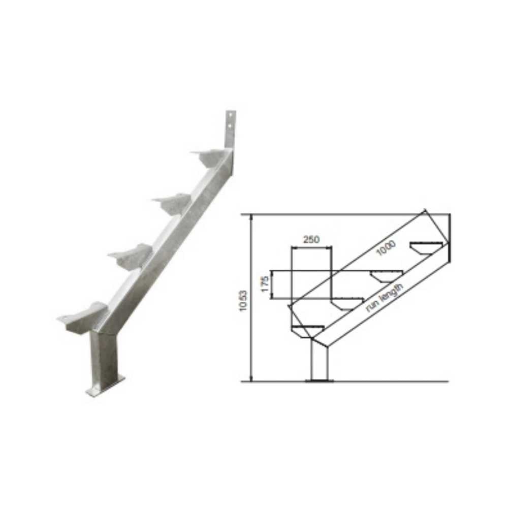 Metal Stringer for 4 Set Step Configuration