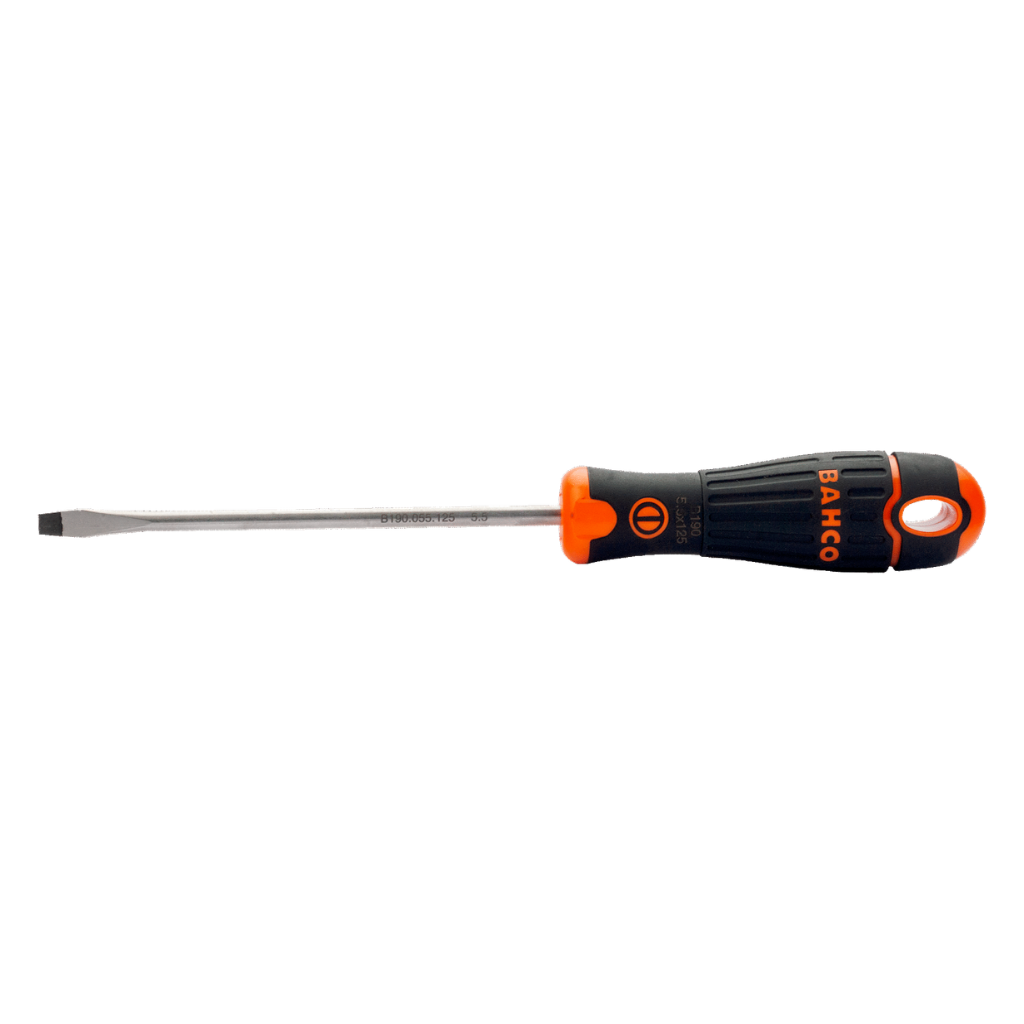 BAHCOFit Slotted Straight Screwdrivers with Rubber Grip 5.5-8mm B190
