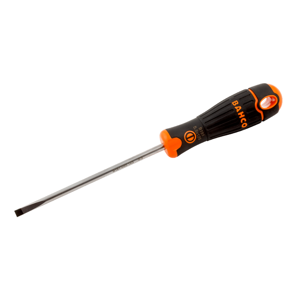 BAHCOFit Slotted Straight Screwdrivers with Rubber Grip 3-5.5mm B191