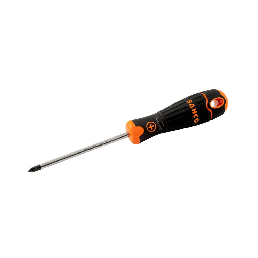 BahcoFit Phillips Head Screwdrivers with Rubber Grip, Various Sizes and Blade Lengths