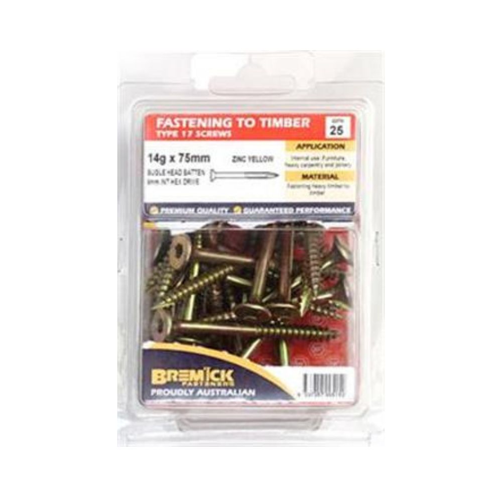 Bremick Screw Batten Zinc Plated 14g - 50mm, 75mm & 100mm