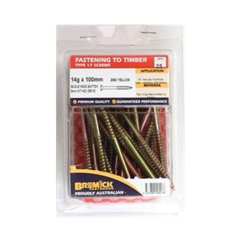 Bremick Screw Batten Zinc Plated 14g - 50mm, 75mm & 100mm