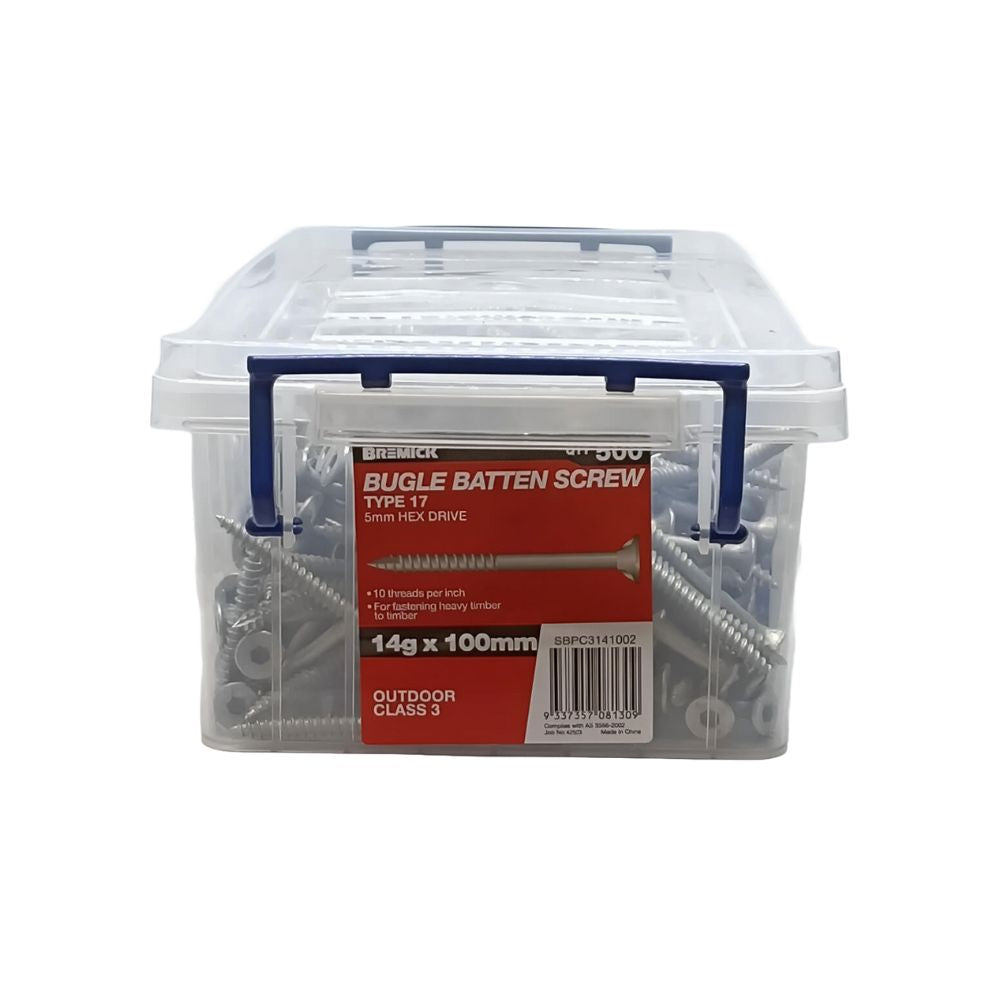 Bremick T17 Bugle Batten Screw 14g x 100mm - Box 500