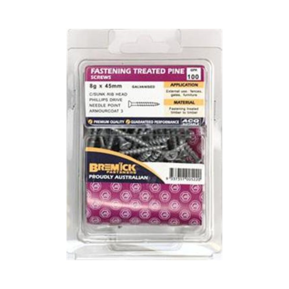 Bremick Screws for Treated Pine Galvanised - (Various Sizes)